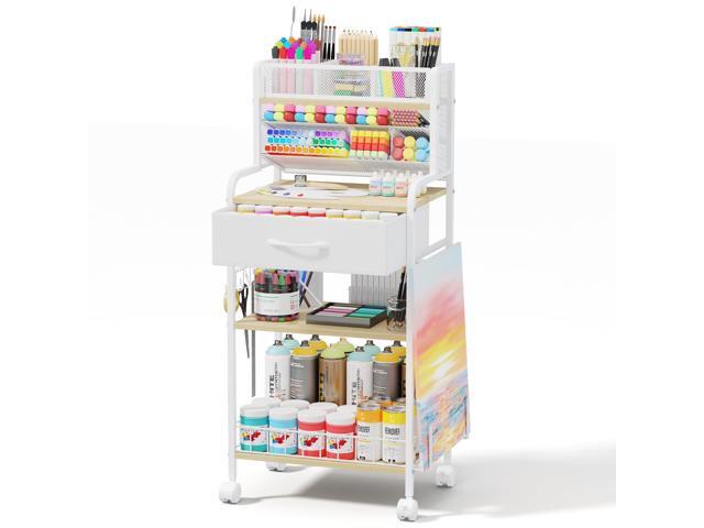 Art cart, 3 Tier Rolling Cart - Utility Cart with Storage Drawer and Wheels, Versatile Art & Craft Organizer for Home, Office, or Studio Ideal for...