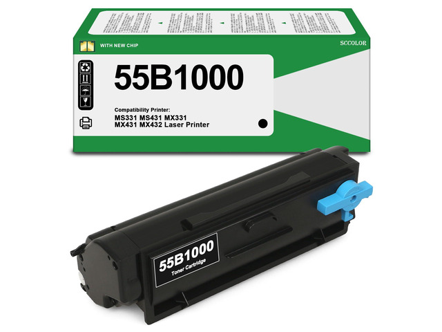 55B1000 Black Toner Cartridge Compatible for Lexmark 55B1000 Toner Cartridge Replactment for Lexmark MS331 MS431 MX331 MX431 MX432 MS331dn MS431dn...
