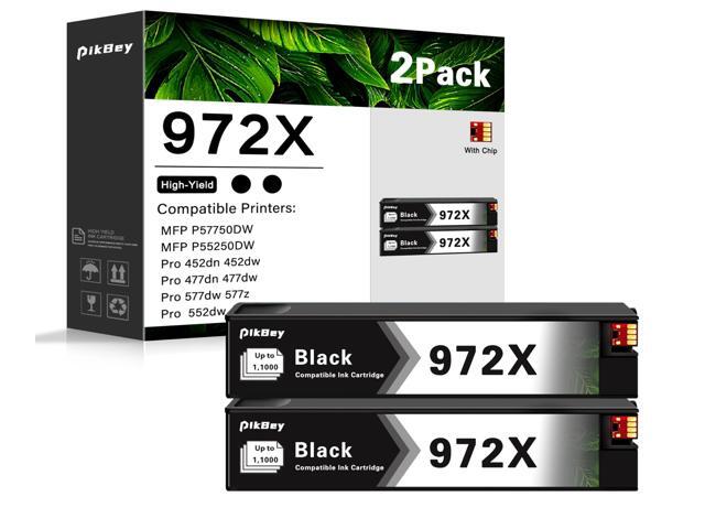 972X Ink Cartridges 2-Pack High Yield Replacement for HP 972X Black Ink Pagewide MFP P57750DW Pro 452dn 452dw 552dw 477dw 577dw Printer F6T84AN