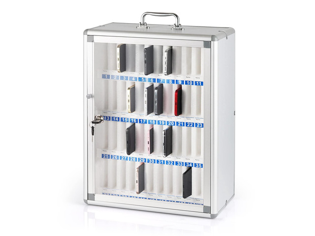 48 Slots Aluminum Alloy Cell Phone Locker, Phone Holder for Classroom Cell Phone Lock Box, Wall-Mounted Phone Holder with a Locked, Phone Storage...