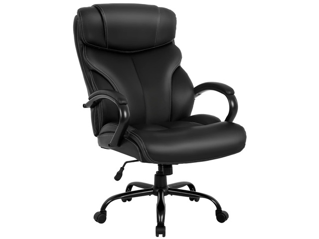 Office Chair Big and Tall 500lbs Wide Seat Desk Chair with Lumbar Support Arms High Back PU Leather Executive Task Ergonomic Computer Chair for...