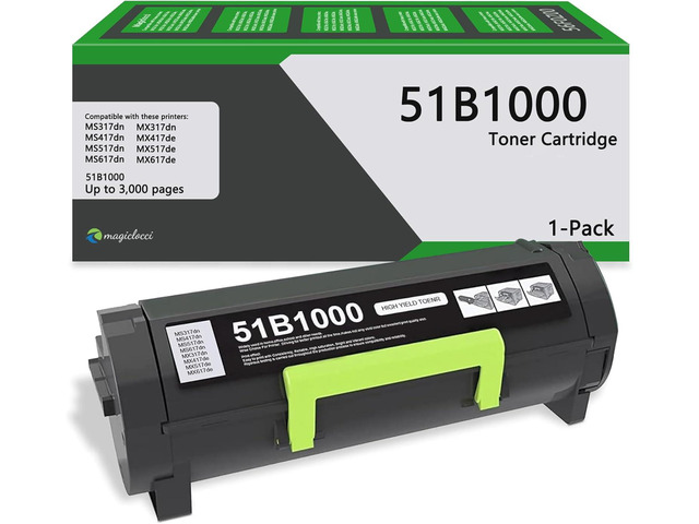 51B1000 High Yield Toner Cartridge Black (1-Pack, 3,000 Pages) Replacement for Lexmark 51B1000 Toner Cartridge MS317dn MX317dn MS417dn MX417de...
