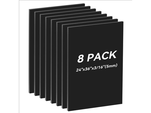 8PACK Black Foam Board for DIY Projects 24x36×3/16 inches,5MM Poster Board High Quality Blank Board Perfect for Arts Crafts School Projects...