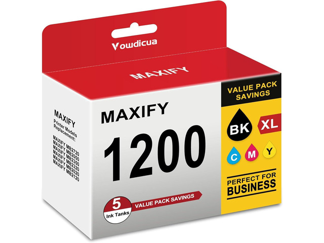 PGI-1200XL Ink Cartridges Replacement for Canon Maxify 1200 Ink Cartridges Work for MB2720 MB2050 MB2350 MB2320 MB2020 MB2120 Printer (5Pack,...