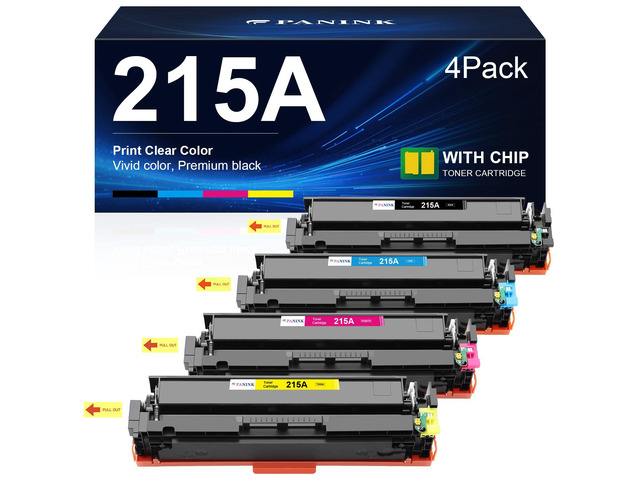 Compatible 215A Toner Cartridges with Latest Chip, Replacement for HP 215A Toner Cartridges 4 Pack,W2310A Work with HP Color Pro MFP M182nw,MFP...