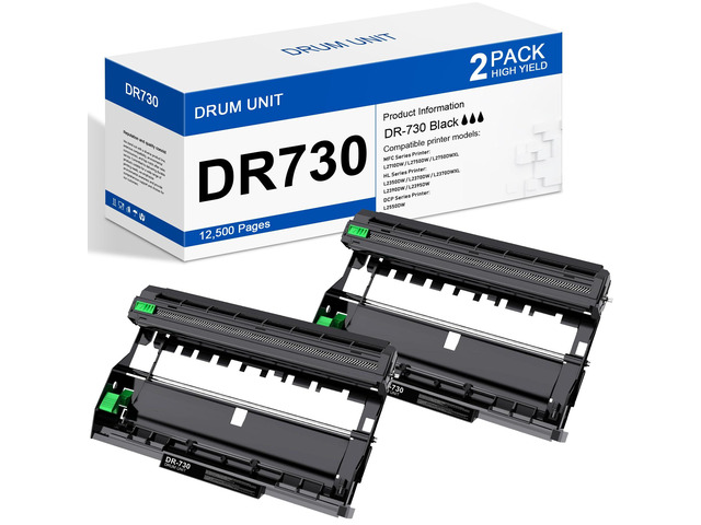 DR730 Drum Unit 2 Pack (NOT Toner) Replacement for Brother DR-730 DR730 Drum Unit Black MFC-L2710DW MFC-L2750DW HL-L2395DW HL-L2370DW HL-L2350DW...
