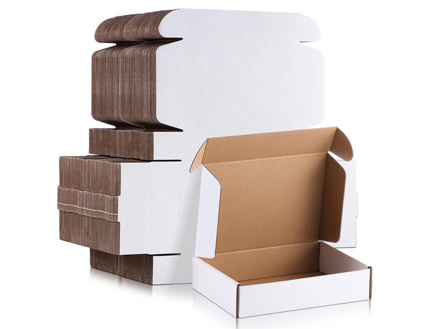 200 Pcs 7.09 x 5.12 x 1.97 Inches Shipping Boxes Corrugated Cardboard White Mailer Boxes Packaging for Small Business Mailing Wrapping Present Gift