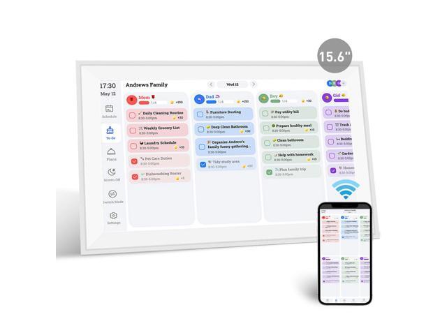 15.6' Smart Digital Calendar Frame Touchscreen Family Calendar with Electronic Chore Chart & Digital To-Do List, Electronic Planner for Home with.