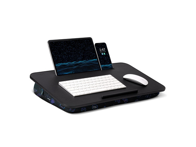 Lap Desk Cushioned Lap Desks, Portable Laptop Desk for Bed, Couch & Floor, Washable Cushion, Built-in Phone & Tablet Slot, Fits 17.3' Laptop ...