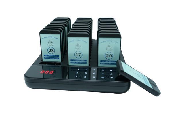 Restaurant Pager System Long Range, 1968ft,Pagers for Restaurants, Waterproof and Oilproof,Set Slow Fast Beep Speed, 30 Buzzers for Food Truck,.