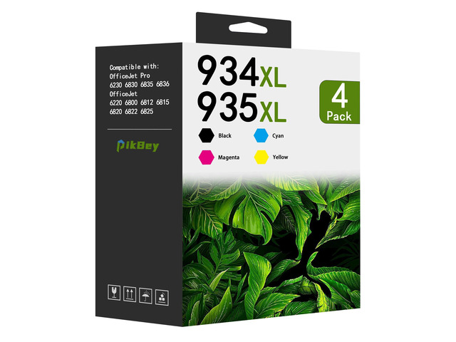 934XL 935XL Black/Color Ink Cartridges Combo Pack (4-Pack, Black/Cyan/Magenta/Yellow) Replacement for HP 934XL 935XL Work with OfficeJet Pro 6830...
