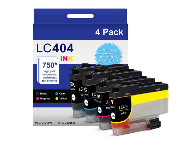 LC404 Ink Cartridges Compatible for Brother Printer 404XL LC404 LC-404 High Yield Ink Cartridges Compatible with Brother MFC-J1205W MFC-J1215W...