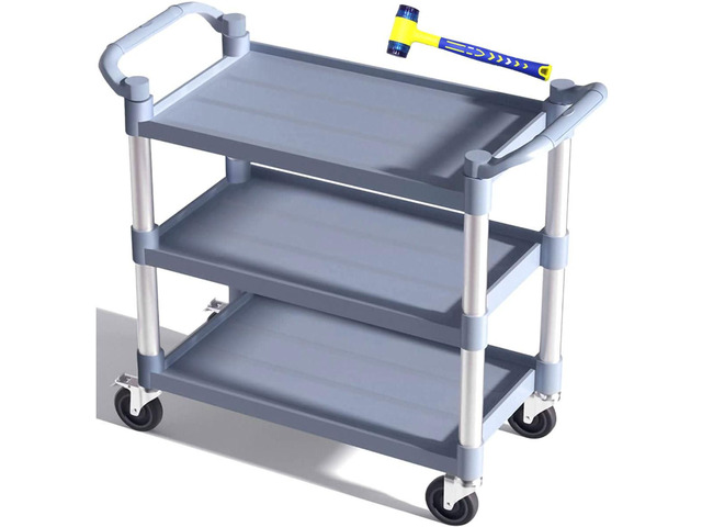 Utility Carts with Wheels Large Size Rolling Cart with Wheels Heavy Duty 600 LBS Food Cart with Lockable Wheels and Hammer for...