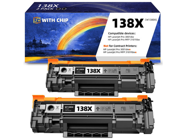 138X 138A Black Toner Cartridge Replacement for HP W138X W138A Compatible with HP LaserJet Pro 3001dw 3001fdw and HP LaserJet Pro MFP 3101fdw,...