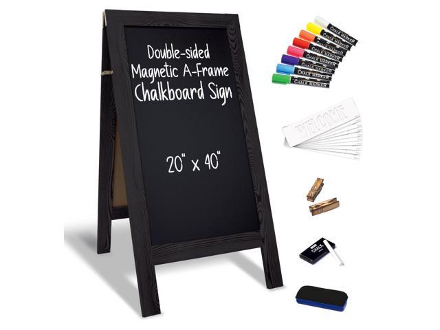 Magnetic A-Frame Chalkboard Sign, Extra Large 20' x 40', Standing Chalkboard Easel, Deluxe Set with Multiple Accessories, Outdoor Sidewalk Sandwich.