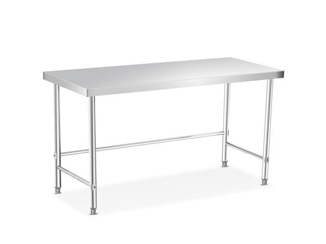 Stainless Steel Table Without Bottom Shelf 60x24 in, Commercial Home Kitchen Prep Work Table with Open Base