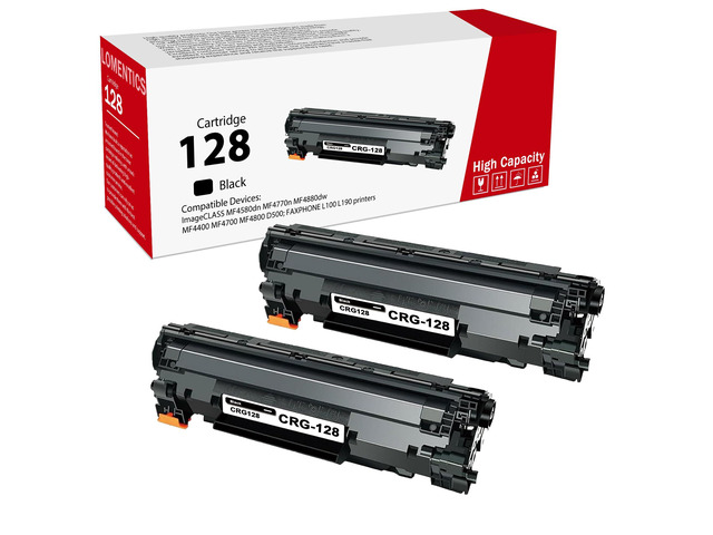 128 Black Toner Cartridge 2-Pack CRG128 Toner Replacement for 128 Toner MF4450 MF4700 MF4800 D500 FAXPHONE L100 L190