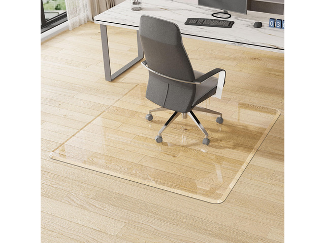 Beveled Edge Office Chair Mat for Carpet Crystal Clear 42' x 42' Heavy Duty Computer Desk Mats for Low Flat and No Pile Carpeted Floor or Hard...