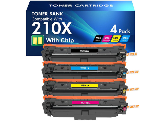 210X Toner Cartridges 4 Pack 210A 210 W2100X MFP 4301fdw 4201dn High Yield Compatible for HP Color LaserJet Pro MFP 4301fdw 4301fdn 4201dw 4201dn...