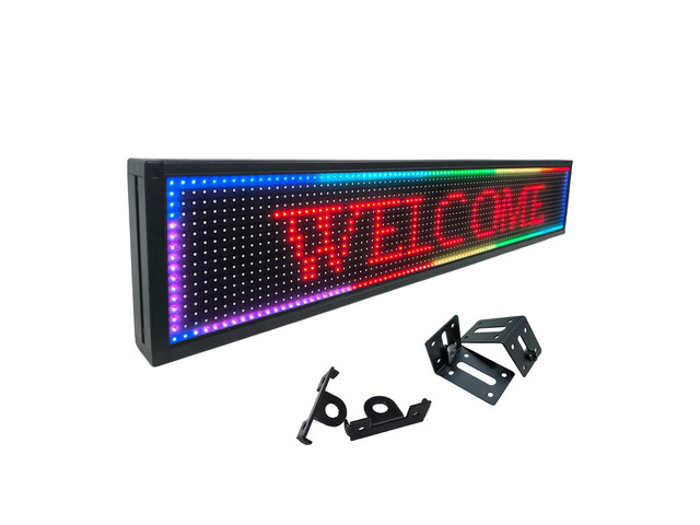 P10 Programmable LED Sign Outdoor, RGB Full Color Scrolling LED Sign with 4000CD/ High Brightness, WIFI Control Open Welcome Led Digital Display...