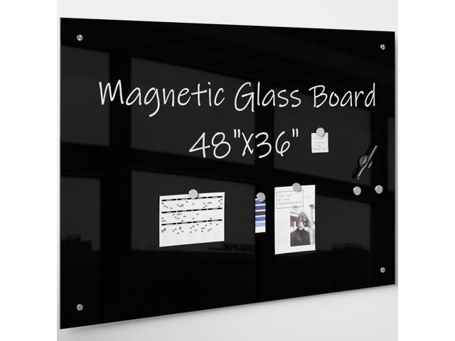 Magnetic Glass Dry-Erase Blackboard, Frameless - 35 1/2' X 47 1/4'(90 X 120)