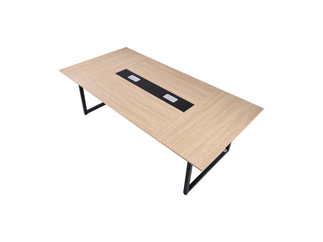 Conference Table, 8 ft Office Meeting Table for 10 Person, Modern Rectangle Seminar Desk with Metal Legs, Large Meeting Desk Ideal for Office,...