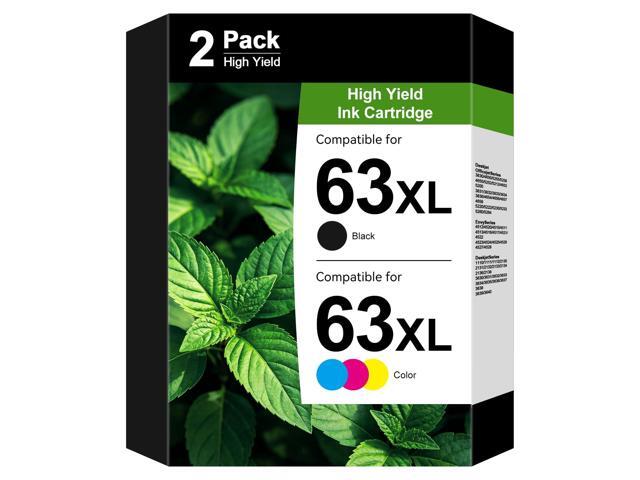 63XL Ink Cartridges Black and Color for HP 63 63Xl Ink Cartridge Combo Pack Replacement for Hp Ink 63 Work for Envy 4520 Officejet 3830 4650 5258...