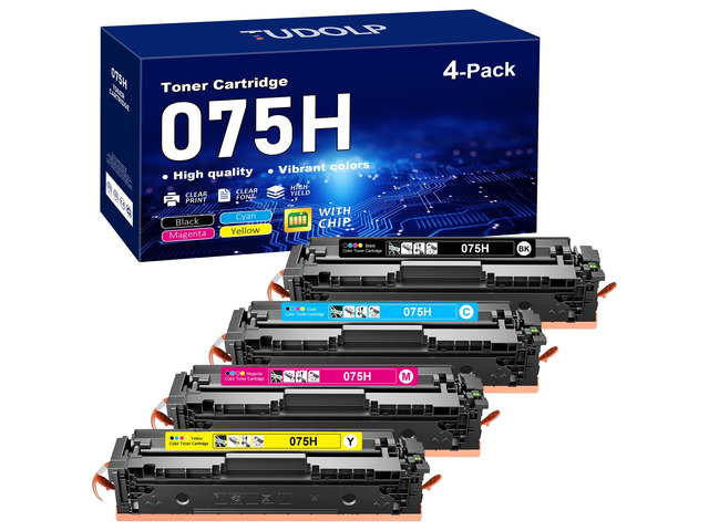 075H Toner Cartridge Set MF665Cdw MF662Cdw Compatible with Canon 075H Color ImageCLASS LBP646Cdw MF663Cdw LBP647Cdw LBP640C MF660C Printer Ink 4...