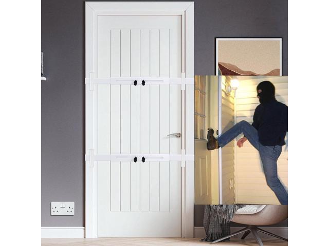 Door Security Door Bar (White 2 Sets - Heavy Duty) Use as Door Security Bar -Door Reinforcement Lock,Protect The Security of The Entire Door. Fits.