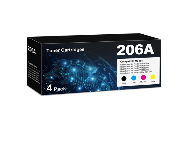 206A Toner Cartridges 4 Pack Color Laser jet Pro MFP M283fdw M283cdw Compatible for HP 206A 206X Ink Cartridges Replacement HP206A HP206X for MFP...