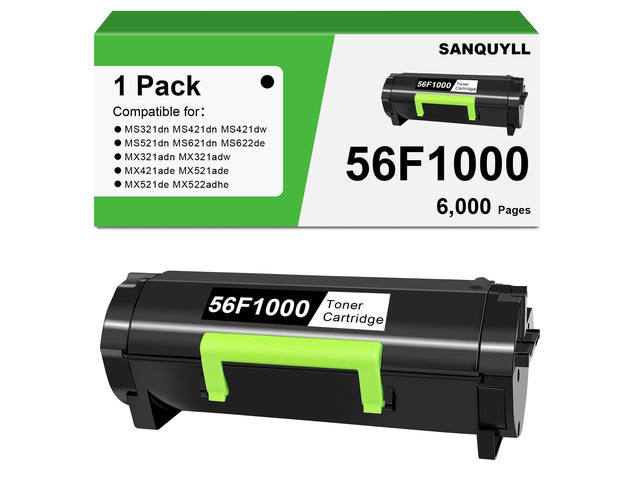 56F1000 Toner Cartridge Compatible for Lexmark 56F1000 Black Toner Cartridge for MS321 MX321 MS421 MX421 MS521 MX521 MS522 MX522 MS621 MX621 MS622...