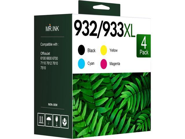 932XL 933XL Ink cartridges Combo Pack Compatible for HP 932XL 933XL 932 and 933 Ink cartridges Work Well for HP OfficeJet 6100 6600 6700 7110 7510.