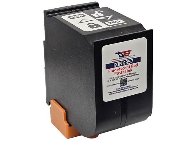 IXINK357 (Standard High-Yield) USPS Fluorescent Red Printer Ink Cartridge Replacement for iX-3, iX-5, iX-7, iX-7Pro Series Postage Meters Inkjet...