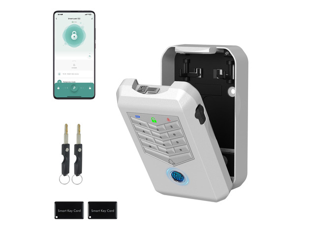 Smart Lock Box, Key Lock Box for Outside, WiFi Lock Box App Controlled, Realtor Lock Box with Bluetooth Digital Keypad, Outdoor Security Box for...
