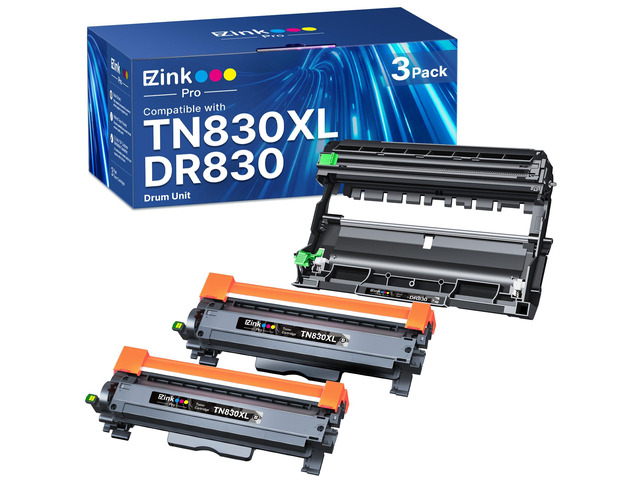for Brother TN830XL Toner and DR830 Drum Unit Replacement for Brother Printer HL-L2405W HL-L2400D HL-L2460DW HL-L2465DW HL-L2480DW DCP-L2640DW...