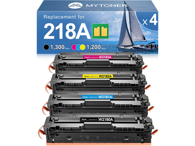 218A Toner Cartridges 4 Pack 3301fdw Replacement for HP 218A 218 218X 3201 W2180A W2180X for Color Laserjet MFP 3301fdw 3301cdw Pro 3201dw...