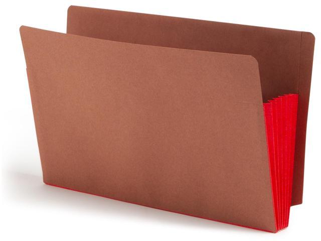 End Tab Pocket, Reinforced Straight-Cut Tab, 5-1/4' Expansion, Extra Wide Legal Size, Redrope with Red Gusset, 10 per Box (74696)