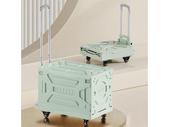 88LHeavy-Duty 2-in-1 Foldable Utility Cart, Large Capacity Rolling Crate, Thickened Material with Silent Swivel Wheels, Dual Modes (Basket/Flatbed)...