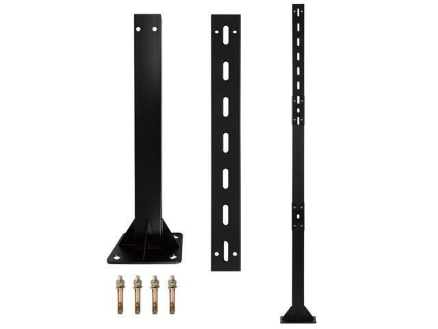 4.3' Heavy-Duty Bolt Down Sign Post with Base 51'' Plinth-Mounted Metal Holder with Pre-Drilled Holes, Base-Plate Mounted Pole for Parking...