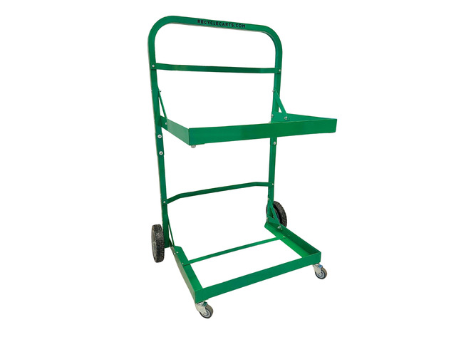 FIVESTAR 400 lb. Capacity Heavy-Duty Recycle Bin Cart with Aluminum Frame and Recycle Bin Trays and Four Wheels