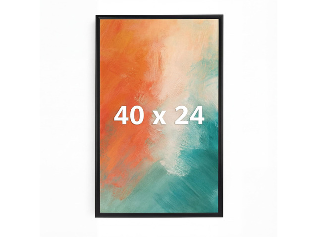Black Snap Poster Frame 40 x 24 Inch Heavy Duty Aluminum with Clear Gloss Overlay with Mounting Hardware Includes 4 Mounting Screws and Drywall...