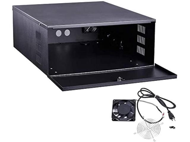 White Heavy Duty 16 Gauge Steel DVR Security Lockbox with Fan (BK 18'' X 17.9'' X 4.96'')