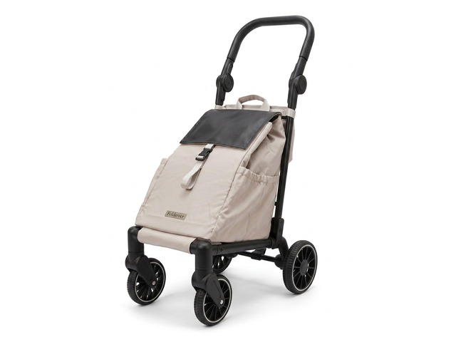 Stroller-Grade Foldable Shopping Utility Trolley One-step foot brake, smooth-glide large EVA wheels, 35L water-resistant bag, holds up to 110...