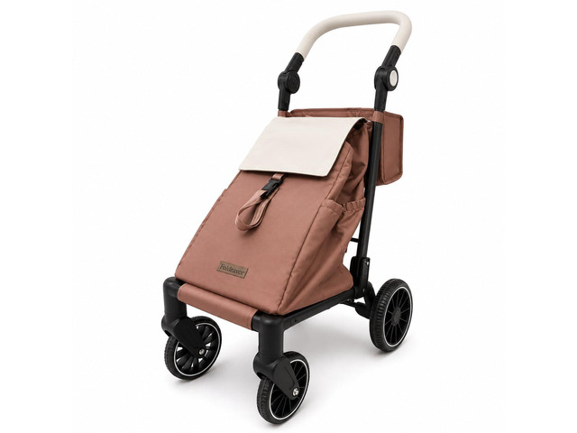 Stroller-Grade Foldable Shopping Utility Trolley One-step foot brake, smooth-glide large EVA wheels, 35L water-resistant bag, holds up to 110...