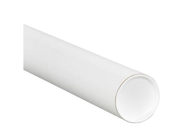 White Mailing Tubes with Caps, 3' x 30', Pack of 24, for Shipping, Storing, Mailing, and Protecting Documents, Blueprints and Posters