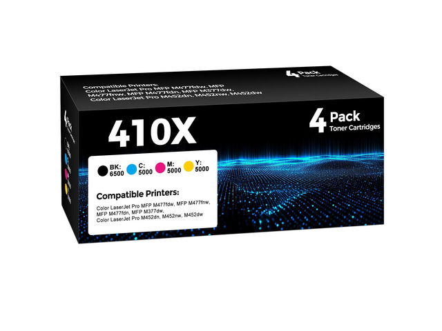 410X Toner Cartridges 4 Pack Replacement for HP 410X 410A High Yield Toner Work with Color Laser Jet Pro MFP M477fdw M477FNW M452dn M452 MFP M377...
