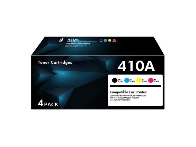 410A CF410A Toner Cartridge 4-Pack Compatible for HP 410A 410X with Chip Compatible for HP410A CF410X CF411A CF412A CF413A LaserJet Pro MFP...