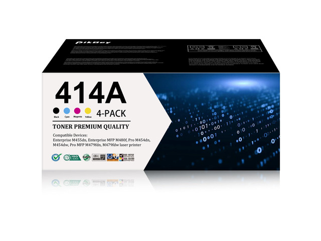 414A Toner Cartridge Compatible for 414A Toner Cartridges 4 Pack Replacement for HP Enterprise M455dn, Enterprise MFP M480f, Pro M454dn Printers (4...