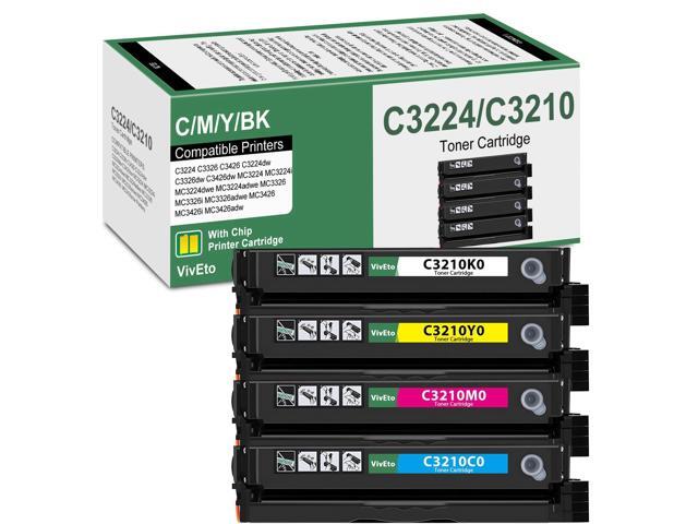 C3426 C3210 C3224 Toner Cartridge C3210C0 C3210K0 C3210M0 C3210Y0 C3210 Ink C2310 Toner with New Chip, Replacement for Lexmark C3426 Toner for.