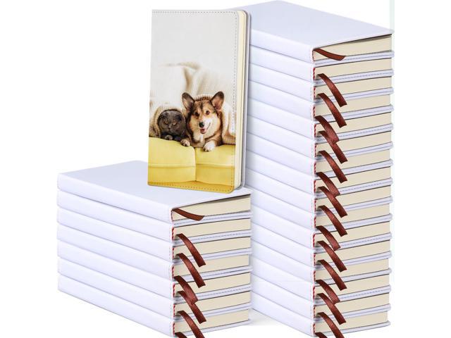 24 Packs Sublimation Journal Blank Notebooks Faux Leather Journal Notebooks Small Notebook Notepad A6 Cute Hardcover Blank Notebook for Back to.